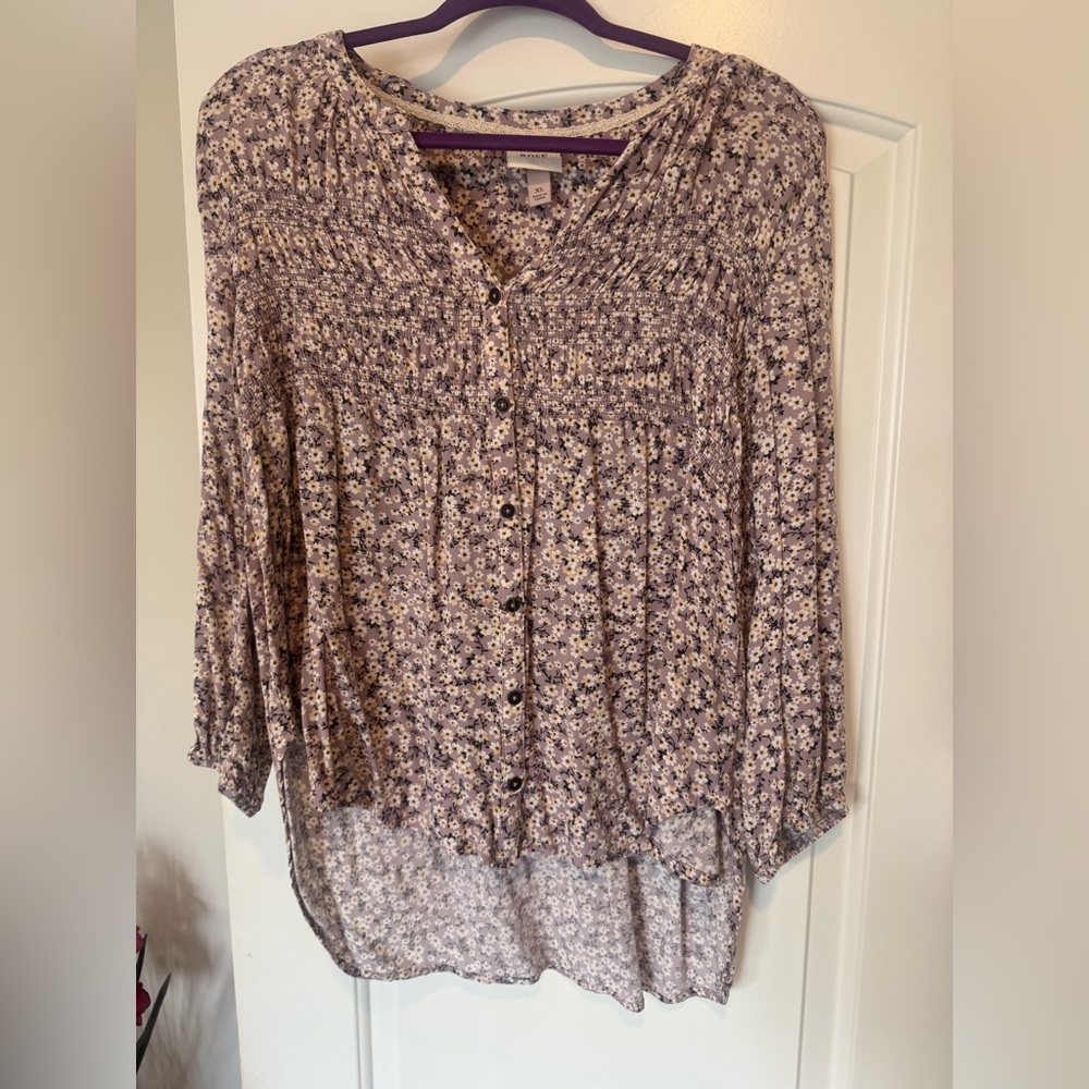 Knox Rose Purple Floral Blouse